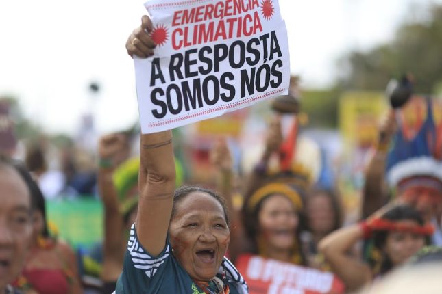 Marcha organizada por lideranças indígenas em Belém durante a COP. Foto: Wilton Junior/Estadão