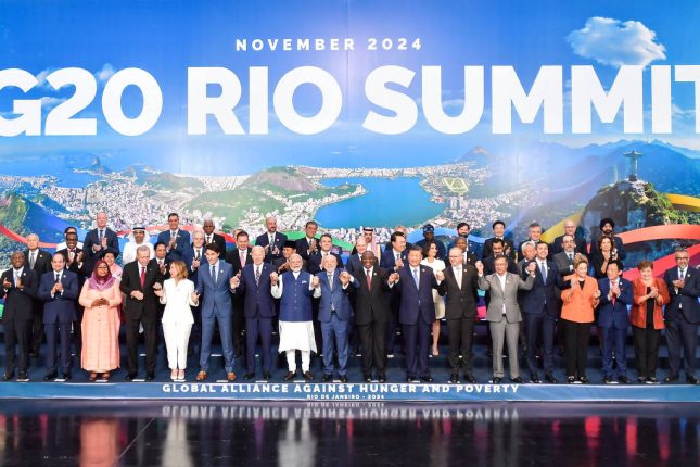 Os participantes da 19ª Cúpula do G20, no Rio de Janeiro, em 19 de novembro de 2024.